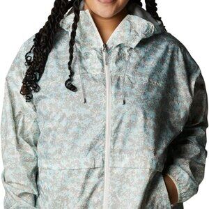 🆕Columbia Women's Alpine Chili Windbreaker- Large-Chalk Dotty Disguise Print